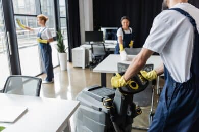 Commercial building cleaning frequency Plano Frisco TX janitorial schedule office cleaning